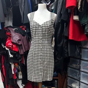 Vintage Denim Black and White/Off White Checkered Mini Dress
